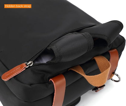 CoolBELL Convertible Backpack Messenger Shoulder Bag Laptop Case Handbag Business Briefcase Multi-Functional Travel Rucksack Fits 15.6 Inch Laptop for Men/Women (Black)