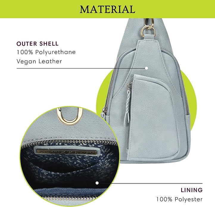 MMS Brands Antik Kraft Tasha Crossbody Sling | Vegan Leather Crossbody Bag for Women with 16-20" Strap | Sling Bags for Women