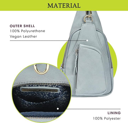 MMS Brands Antik Kraft Tasha Crossbody Sling | Vegan Leather Crossbody Bag for Women with 16-20" Strap | Sling Bags for Women