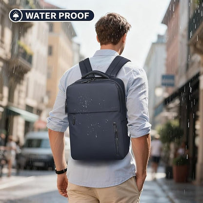 Lightweight 20L Commute Backpack for Men & Women, Water-Resistant Travel Daypack with 15.6-Inch Laptop Compartment & Anti-Theft Pockets, Dark Blue