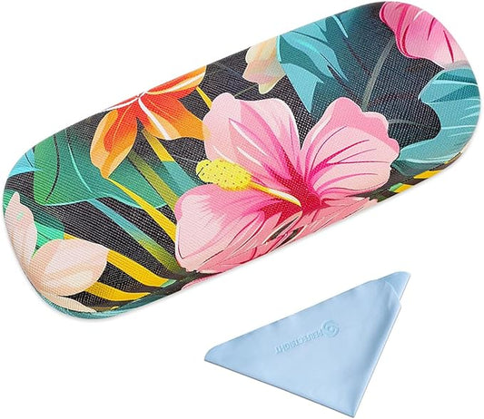 PERFECTSIGHT Hard Shell Eyeglasses Case, PU Leather Protective Glasses Case, Cute Eyeglass Case for Women Men Girls