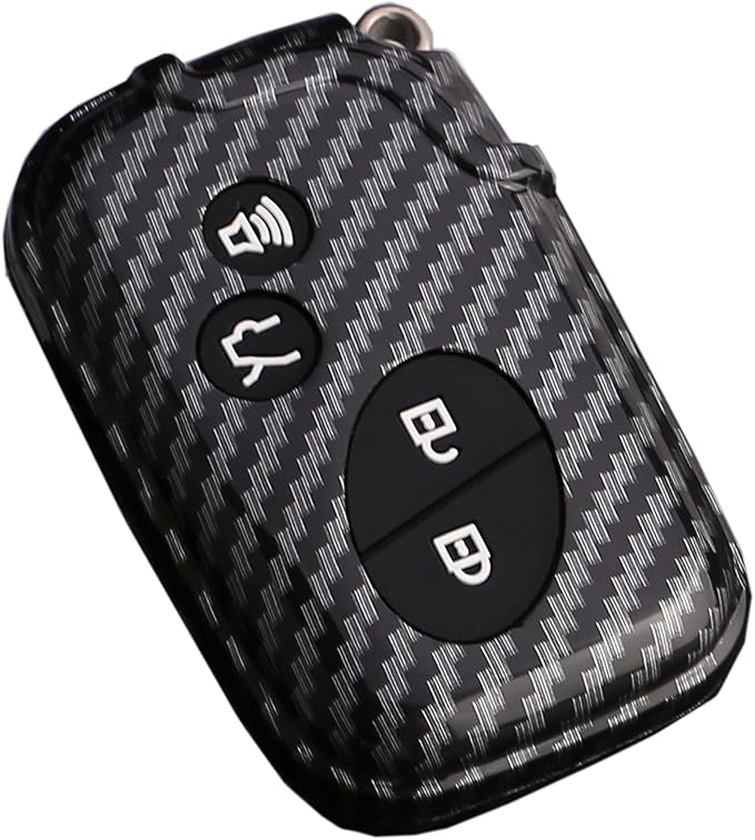 Key Fob Cover Case Fit for 2005-2018 Lexus ES350 GS300 GS350 GS430 GS450h ISC IS250 IS350 LS460 LS600h Keyless Entry Remote Case Holder ABS Carbon Fiber Pattern (Black)