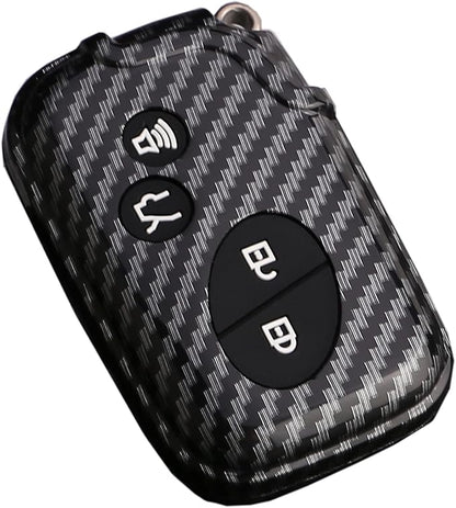 Key Fob Cover Case Fit for 2005-2018 Lexus ES350 GS300 GS350 GS430 GS450h ISC IS250 IS350 LS460 LS600h Keyless Entry Remote Case Holder ABS Carbon Fiber Pattern (Black)