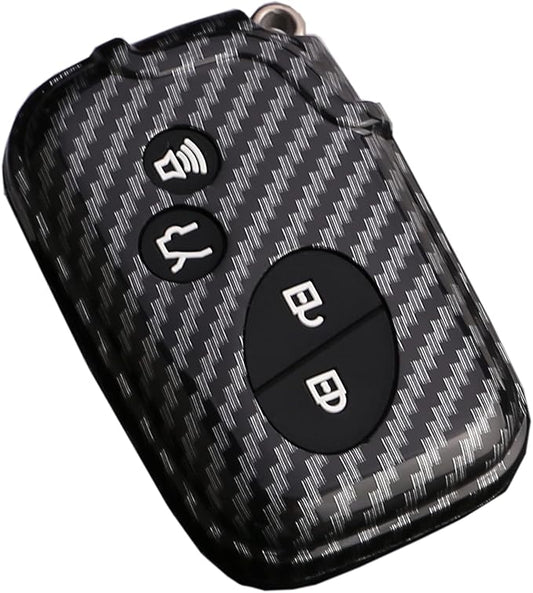 Key Fob Cover Case Fit for 2005-2018 Lexus ES350 GS300 GS350 GS430 GS450h ISC IS250 IS350 LS460 LS600h Keyless Entry Remote Case Holder ABS Carbon Fiber Pattern (Black)