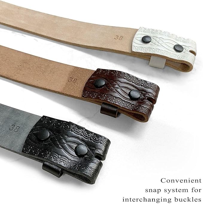Genuine Full Grain Western Engraved Tooled Leather Strap or Belt 1-1/2" Wide