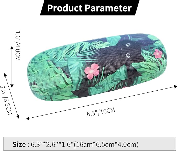 PERFECTSIGHT Hard Shell Eyeglasses Case, PU Leather Protective Glasses Case, Cute Eyeglass Case for Women Men Girls