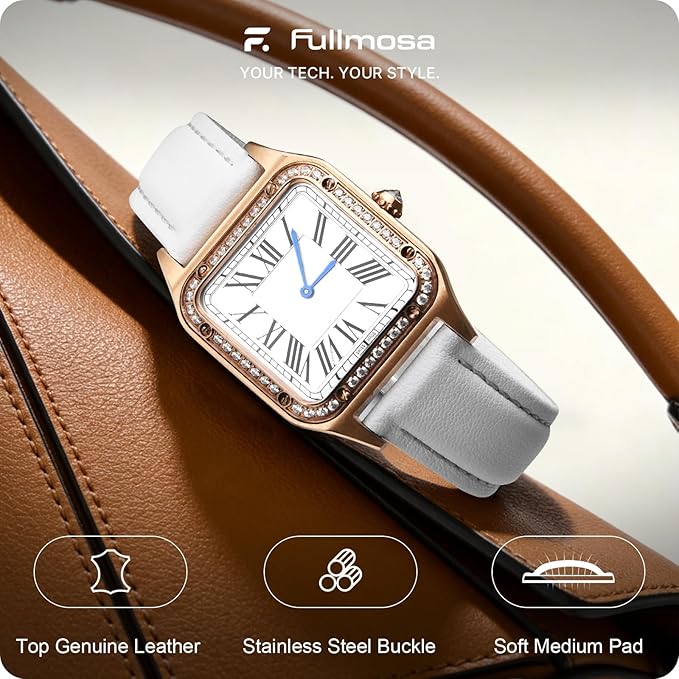 Fullmosa Watch Band, Quick Release Leather Watch Strap for Men Women, Replacement Bands Width 12mm 14mm 16mm 18mm 19mm 20mm 21mm 22mm 24mm