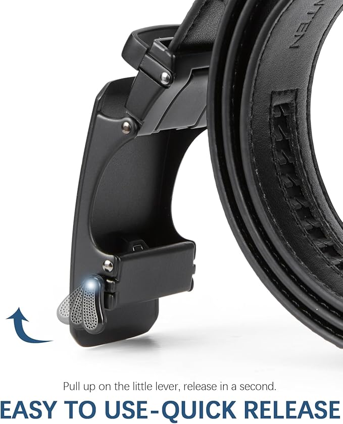 BOSTANTEN Mens Belt Leather Ratchet Belt For Men Dress and Casual with Adjustable Buckle, Trim to Fit