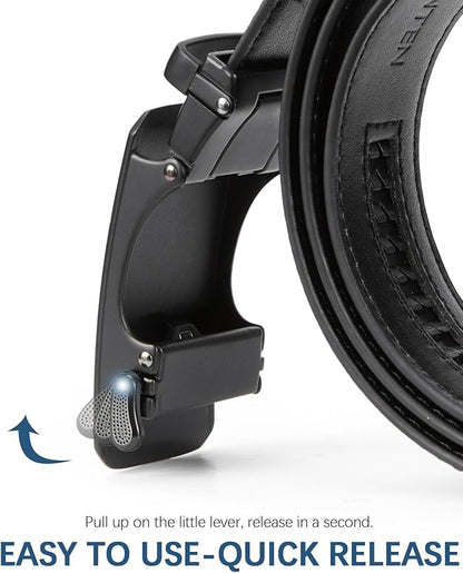 BOSTANTEN Mens Belt Leather Ratchet Belt For Men Dress and Casual with Adjustable Buckle, Trim to Fit