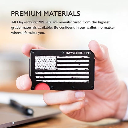 Hayvenhurst Wallet for Men - Slim RFID Blocking Metal Wallet with Money Clip, Minimalist Front Pocket Credit Card Holder, Small Mens Wallet