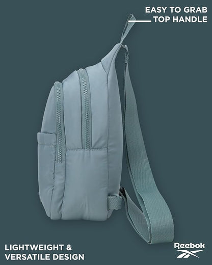 Reebok Unisex Crossbody Sling Bags – Compact Convertible Strap Cross Body Bag Travel Sling Bag - Gym & Travel Essential, Thea II Trellis