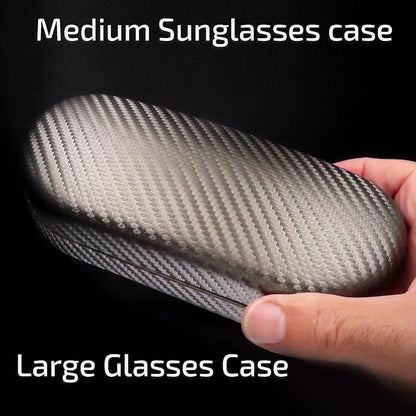 MyEyeglassCase - Large Sunglasses Case - Hard Glasses Case Holder w/Pouch & Cloth - Eyeglass Case Aviator Frames Men & Women