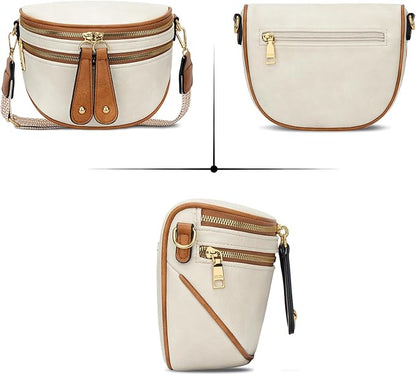 KKXIU Crossbody Sling Bag for Women Trendy Fanny Pack Vegan Leather Chest Bag | Trendy