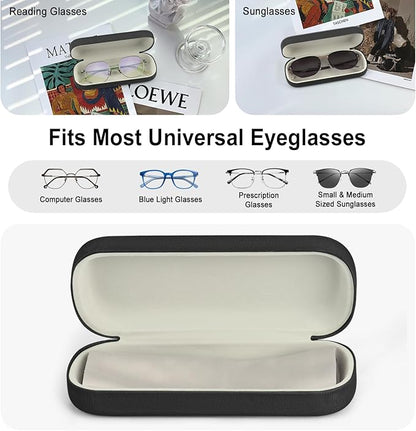 RayLove Glasses Case Hard Shell Eyeglass Case with Cleaning Cloth, PU Leather Protective Eye Glass Cases Fits Most Sunglasses