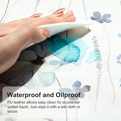 QiyI Large Mouse Pad for Desk, Floral Desk Mat for Desktop, Women Girls Office Décor Desk Accessories, PU Leather Waterproof Gaming Mousepad, Watercolor Flowers Desk Pad Computer Mat, 31.5" x 11.8"
