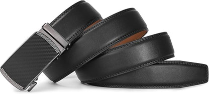 Lingli Men's Belt,Ratchet Dress Belt with Automatic Buckle Brown/Black-Trim to Fit-35mm wide