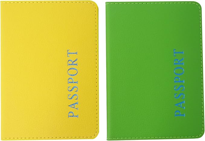 Honbay 2PCS Artificial Leather Passport Holder Cover Passport Case for Men and Women