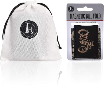 LB LEATHERBOSS Men's New Leather Strong Magnetic Money Clip