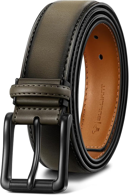 BULLIANT Men Belt,Leather Belt Adjustable For Men Dress Casual Jeans 1 3/8,Cut For Fit