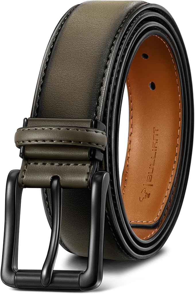 BULLIANT Men Belt,Leather Belt Adjustable For Men Dress Casual Jeans 1 3/8,Cut For Fit