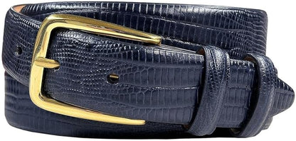 Andrew/Armando - Dress Belt Solid Brass Buckle (Gold & Silver) Genuine Full-Grain Cowhide Leather Belt 1-1/8"(30mm) Wide