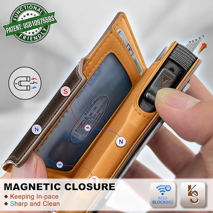KEMISANT Airtag Wallet Men Gift,Mens Slim Front Pocket Wallet Money Clip Standard or Apple Airtag Use 3.8"×2.8"×0.9"