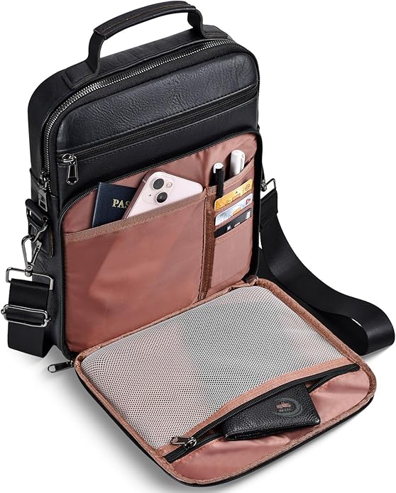 Crossbody Bags for Women and Men, Medium Leather Ladies Shoulder Cross body Bag Sling Travel Purses Handbags