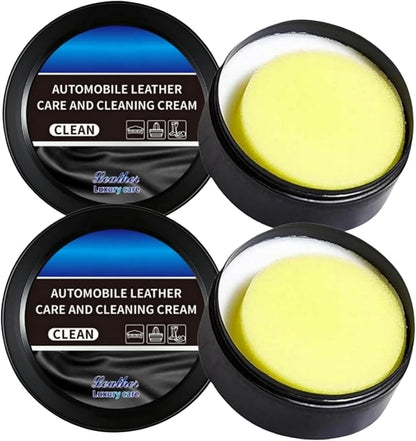 Leather Balm for Cars, Leather Cleaner and Conditioner for Car Interior, Multifunctional Cleaning and Care Cream & Cleaning Paste, Deep Cleaner & Leather Repair Kit for Furniture, Shoes, Bags(2PC)