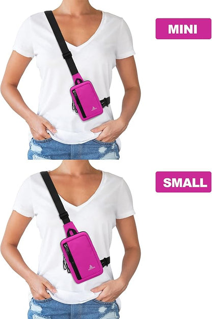 Peicees Small Crossbody Bag for Men Women Mini Sling Bag Travel Running Phone Daypack Cross Body Shoulder Bags, 2 Sizes, Small Rose