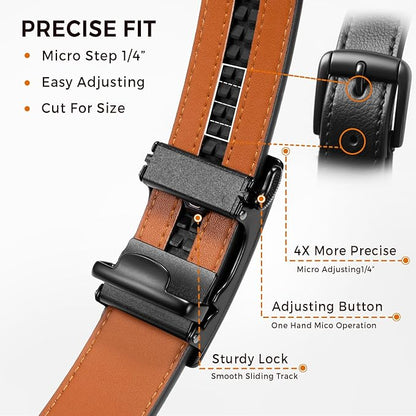 Zitahli Ratchet Belts for Men,Adjustable for Gift mens belt Leather For Dress and Casual Trim to Fit,Men's Accessories