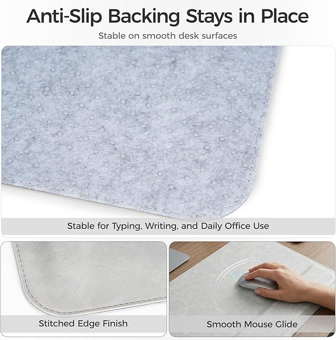 Magnetic Desk Mat System with Wrist Support 80×40cm, Premium Leather Desk Pad with Magnetic Accessories, Waterproof Non-Slip Desk Organizer for Office & Gaming