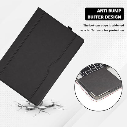 TYTX Compatible with MacBook Air 13 Inch Leather Case, for Model A2337 M1 A2179 A1932 2018-2021 Retina Display Touch ID, PU Leather Laptop Case with Pocket for Papers and Pen Holder, Black