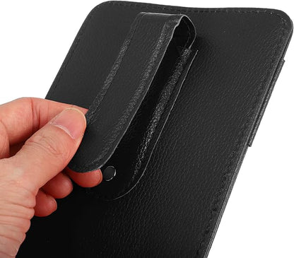 X AUTOHAUX PU Leather Car Sun Visor Organizer Glasses Holder Card Holder Auto Accessories Pocket Organizer Black