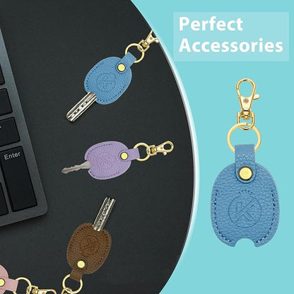 Leather Key Sleeve for Broken Key, Car Key Cover, Key Loop Replacment, Key Fod Protector Keychain for Women/Men