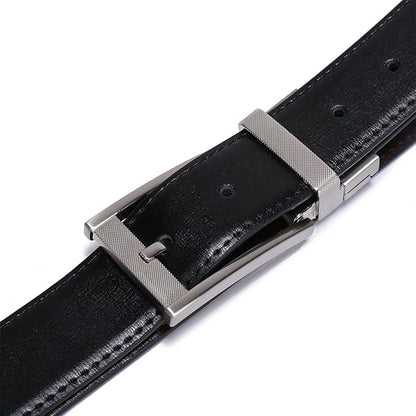 Belts for Men Reversible Leather 1.25” Waist Strap Fashion Dress Buckle Beltox