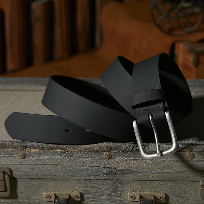 VATAN Men's Full Grain Leather Casual Every Day Jeans Belts, Handmade Men Leather Belt with Gift Box