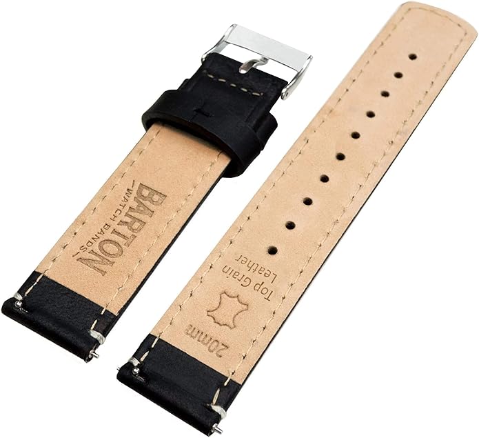 BARTON WATCH BANDS - Top Grain Leather Watch Bands Compatible with Apple Watch Models - 1, 2, 3, 4, 5, 6, 7, 8, 9, 10, SE, Ultra & Ultra 2