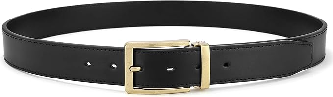 Men's Dress Belt Black Leather Belts for Jeans