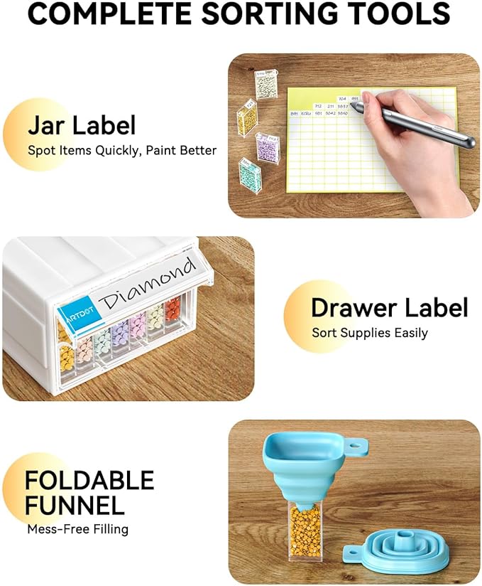 ARTDOT 2 Pack Diamond Painting Storage Containers with 70 Rectangle Grids, Bead Organizer Box Stackable Assembly Design for Crafts Storage Accessories, Art Beads, Seeds