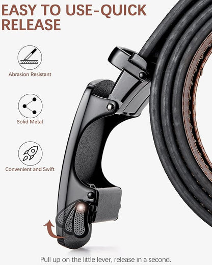 BOSTANTEN Mens Belt Leather Ratchet Belt For Men Dress and Casual with Adjustable Buckle, Trim to Fit