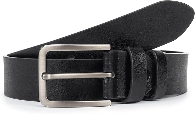 INOGIH Men's Dress Belt - Genuine Leather - Pin-Buckle - Classic Waist Belt for Daily Life