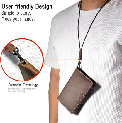 RFID Passport Holder for Travel with Airtag Slot(Hidden) - Genuine Leather Passport Wallet, Large Capacity Passport Cover for Men & Women, Family & Couples, Christmas Gift