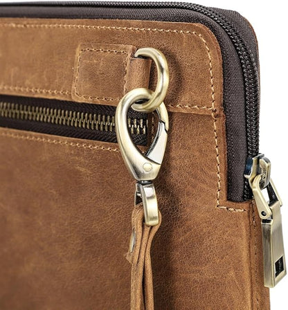 CONTACTS Full Grain Leather 14" Laptop Case Large Document Bag Notary Bag Slim Briefcase for Men