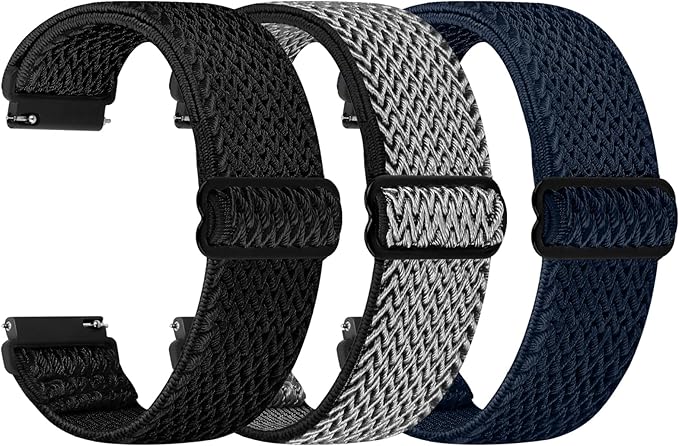TumpCez Quick Release Watch Band - Choice of Width -18mm 19mm 20mm 22mm 24mm Watch Bands, Solo Loop Adjustable Elastic Nylon Watch Straps Replacement Wristband for Men Women