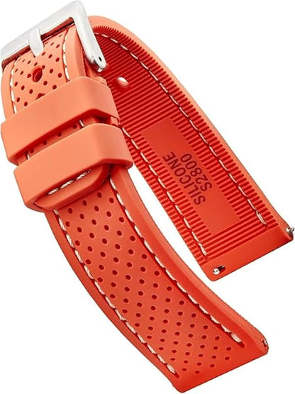 ALPINE Sporty Premium Soft Silicone Adjustable Watch Band - Replacement Rubber Watch Bands for Women & Men - Waterproof Quick Release Watch Straps - Compatible with Regular & Smart Watch Bands