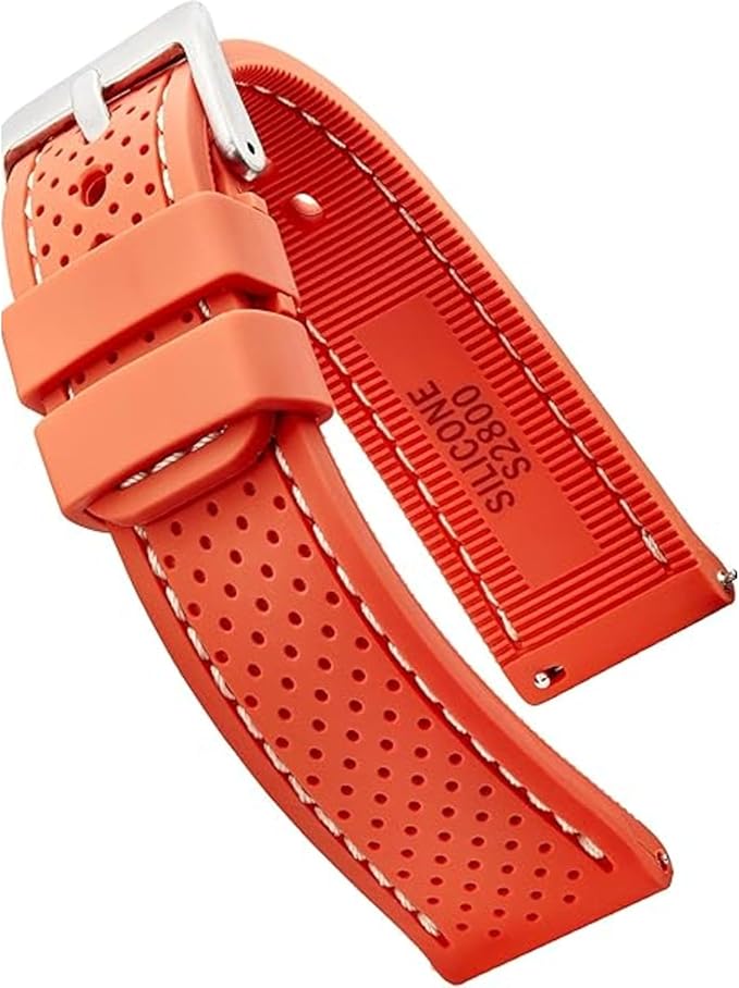 ALPINE Sporty Premium Soft Silicone Adjustable Watch Band - Replacement Rubber Watch Bands for Women & Men - Waterproof Quick Release Watch Straps - Compatible with Regular & Smart Watch Bands