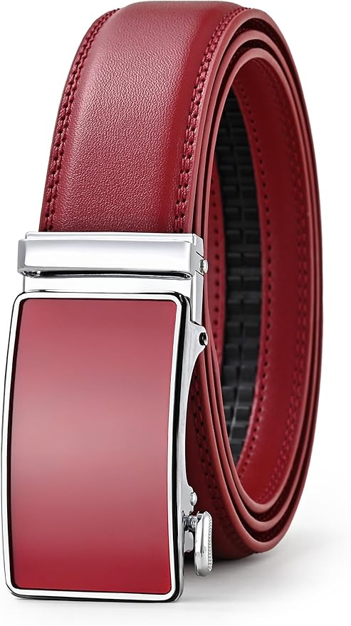 Lingli Men's Belt,Ratchet Dress Belt with Automatic Buckle Brown/Black-Trim to Fit-35mm wide