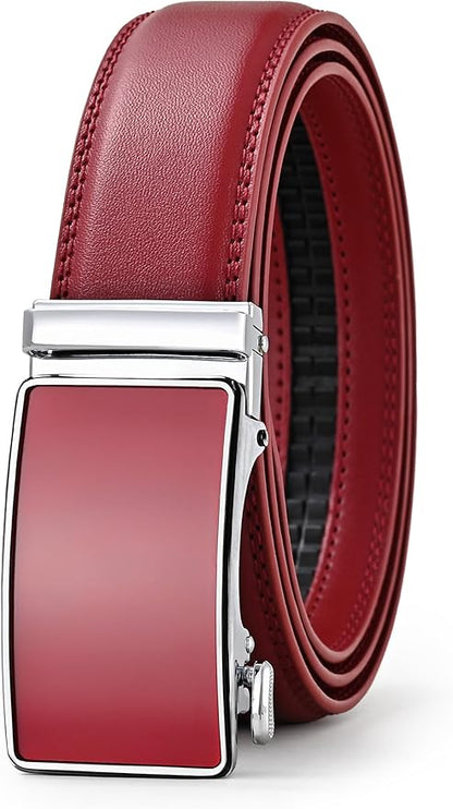 Lingli Men's Belt,Ratchet Dress Belt with Automatic Buckle Brown/Black-Trim to Fit-35mm wide