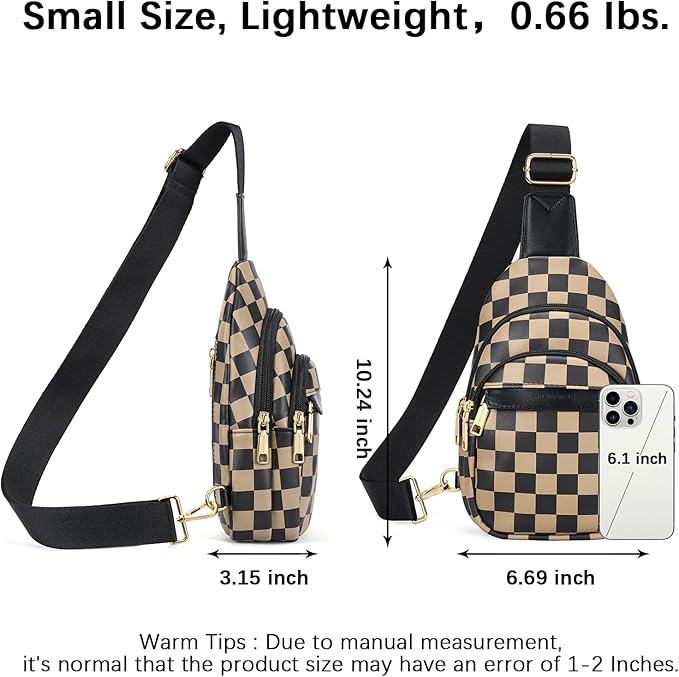 BOSTANTEN Small Sling Bag for Women Leather Crossbody Bags Fanny Pack Chest Bag for Travel