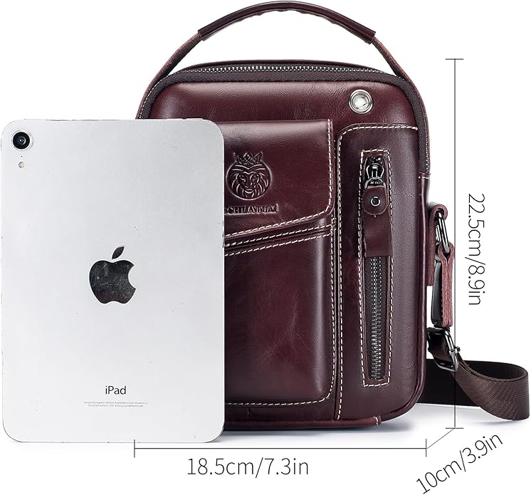 Leather Shoulder Bag for Men Small Mens Crossbody Bag Purses Handbags | Small, Genuine Leather, Crossbody, Men Purse, Casual, Daypack